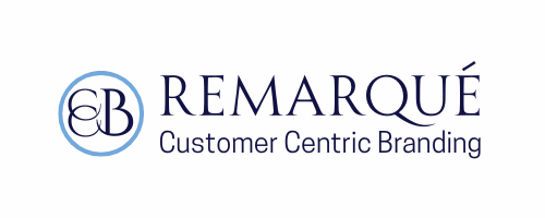 Logo vaan Remarqué - Customer Centric Branding, op witte achtergrond